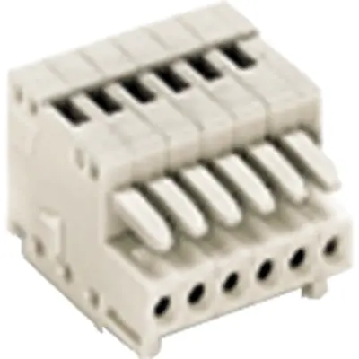 Socket header, 8 pole, pitch 2.5 mm, angled, light gray, 733-108 - 1