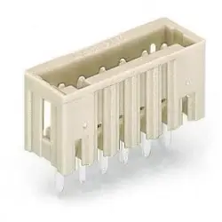 Pin header, 5 pole, pitch 3.5 mm, straight, light gray, 734-135