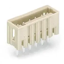 Pin header, 6 pole, pitch 3.5 mm, straight, light gray, 734-136