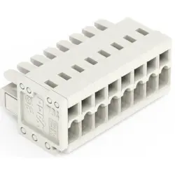 Socket header, 8 pole, pitch 3.5 mm, angled, light gray, 734-108