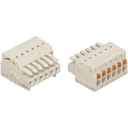 Socket header, 3 pole, pitch 3.5 mm, angled, light gray, 2734-103