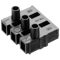 Plug, 3 pole, cable assembly, screw connection, 0.5-2.5 mm², black, 160 BU/3 DS SW
