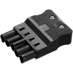 Plug, 5 pole, cable assembly, screw connection, 0.5-2.5 mm², black, AC 166 GSTF/525 SW
