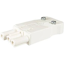 Socket, 3 pole, cable assembly, screw connection, 0.5-2.5 mm², white, AC 166 GBUF/325 WS