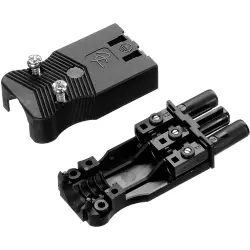Socket, 3 pole, cable assembly, screw connection, 0.5-2.5 mm², black, AC 166 GBUF/325 SW