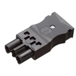 Plug, 3 pole, cable assembly, spring-clamp connection, 0.5-2.5 mm², black, AC 166 GSTPF/ 3 SW