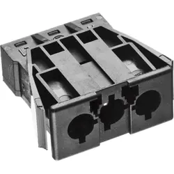 Plug, 3 pole, PCB mounting, spring-clamp connection, 0.5-2.5 mm², black, AC 166 GEST/ 3 SW