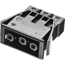 Socket, 3 pole, cable assembly, spring-clamp connection, 0.5-2.5 mm², black, AC 166 GEBU/ 3 SW
