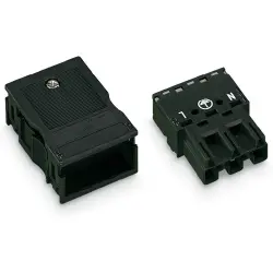 Plug, 3 pole, cable assembly, spring-clamp connection, 0.5-4.0 mm², black, 770-113
