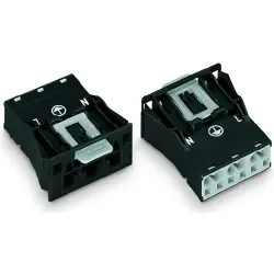Plug, 3 pole, snap-in, spring-clamp connection, 0.5-4.0 mm², black, 770-713