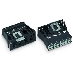 Plug, 4 pole, snap-in, spring-clamp connection, 0.5-4.0 mm², black, 770-714
