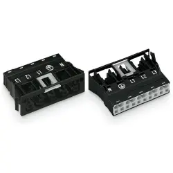 Socket, 5 pole, snap-in, spring-clamp connection, 0.5-4.0 mm², black, 770-705