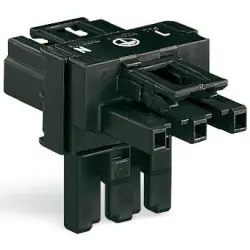 T connector, 3 pole, black, 770-615