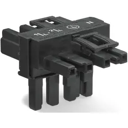 T connector, 4 pole, black, 770-627