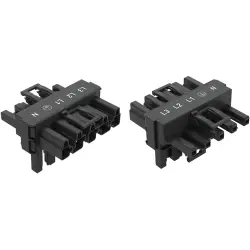 T connector, 5 pole, black, 770-622
