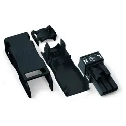 Socket, 3 pole, cable assembly, push-in, 0.25-1.5 mm², black, 890-103