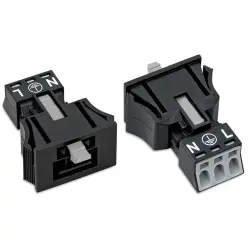 Plug, 3 pole, snap-in, push-in, 0.25-1.5 mm², gray, 890-713
