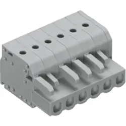 Socket header, 9 pole, pitch 5 mm, angled, gray, 2231-109/026-000