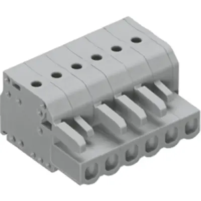 Socket header, 9 pole, pitch 5 mm, angled, gray, 2231-109/026-000 - 1