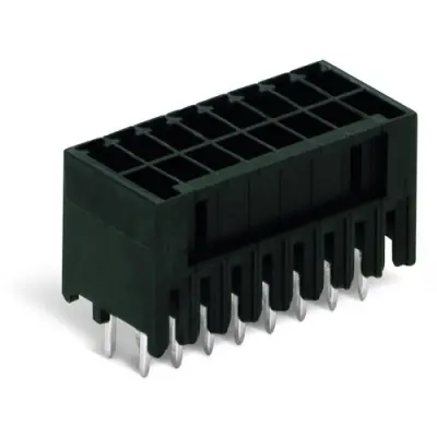 Pin header, 10 pole, pitch 3.5 mm, straight, black, 713-1405 - 1