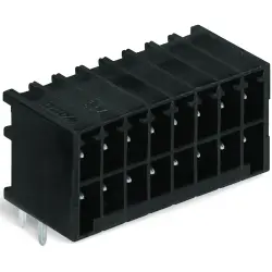 Pin header, 12 pole, pitch 3.5 mm, angled, black, 713-1426