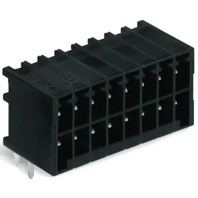 Pin header, 20 pole, pitch 3.5 mm, angled, black, 713-1430 - 1