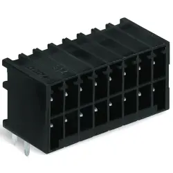 Pin header, 20 pole, pitch 3.5 mm, angled, black, 713-1430