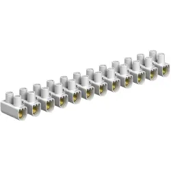 Lustre terminal, 12 pole, 4.0-16 mm², clamping points: 12, white, screw connection, 76 A, 2056550