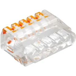 Socket terminal, 1 pole, 0.2-2.5 mm², clamping points: 5, transparent, clamp connection, 24 A, 2054458
