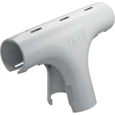 Fitting T-piece, (L x W x H) 110 x 26 x 23 mm, head Ø 21 mm, PP, light gray, for M20, 2153841 - 1