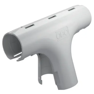 Fitting T-piece, (L x H) 123 x 28 mm, head Ø 26 mm, PP, light gray, for M25, 2153843 - 1