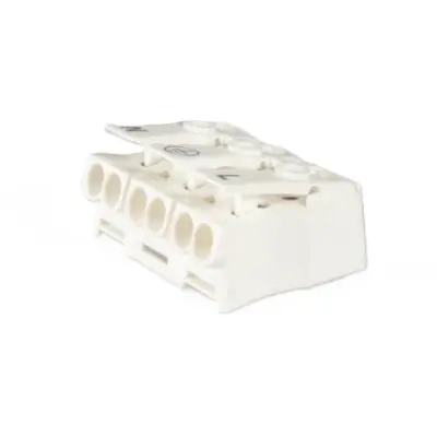 Light clamp, 3 pole, 0.5-2.5 mm², white, plug-in connection, 24 A, LK 980-01/ 3 BD N PE L - 1
