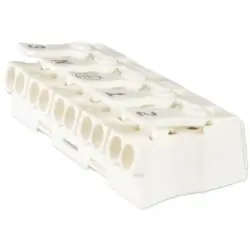 Light clamp, 5 pole, 0.5-2.5 mm², white, plug-in connection, 24 A, LK 980-01/ 5 BD 3 N PE 1 2