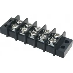 Terminal block, 5 pole, 0.3-3.0 mm², black, PCB connection, 20 A, 1546306-5
