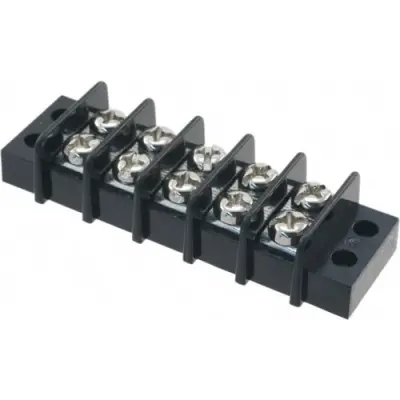 Terminal block, 5 pole, 0.3-3.0 mm², black, PCB connection, 20 A, 1546306-5 - 1