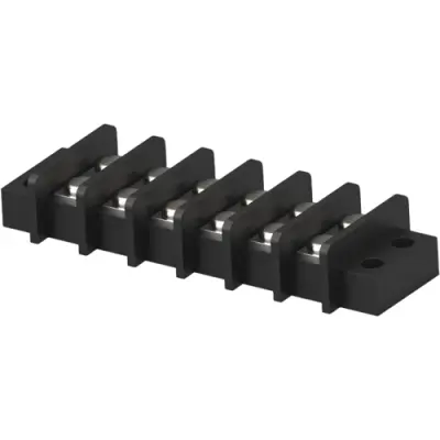 Terminal block, 6 pole, 0.3-2.0 mm², black, PCB connection, 25 A, 1546670-6 - 1