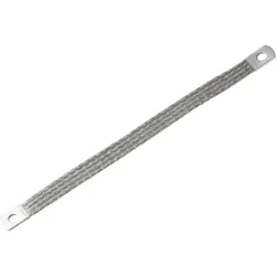 Grounding strap, copper, 10 mm², (L x W) 200 x 14.1 mm, hole Ø M6, 87841080
