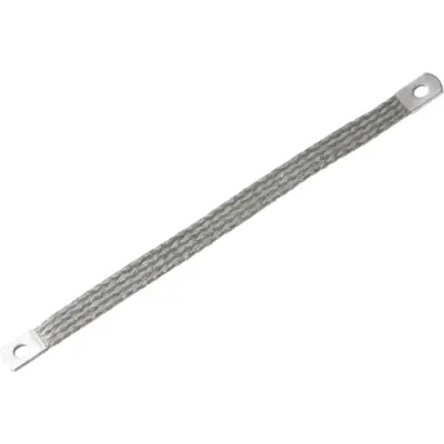 Grounding strap, copper, 16 mm², (L x W) 250 x 16.2 mm, hole Ø M8, 87841084 - 1
