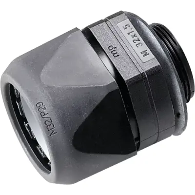 Hose screw fitting, M32, PA, IP68 (6bar), gray, (L) 60 mm, 83511020 - 1