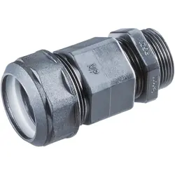 Straight conduit and cable gland, PG09, PA/NBR, IP65, black, (L) 53 mm, 83581250