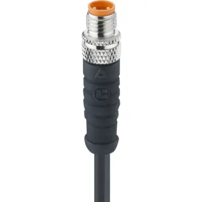 Sensor actuator cable, M8-cable plug, straight to open end, 4 pole, 2 m, PVC, black, 4 A, 0810 04 002 2M - 1