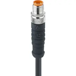 Sensor actuator cable, M8-cable plug, straight to open end, 4 pole, 2 m, PVC, black, 4 A, 0810 04 002 2M