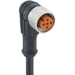Sensor actuator cable, M12-cable socket, angled to open end, 8 pole, 2 m, PVC, black, 2 A, 1205 08 004 2M