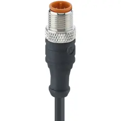 Sensor actuator cable, M12-cable plug, straight to open end, 4 pole, 10 m, PVC, black, 4 A, 1210 04 002 10M