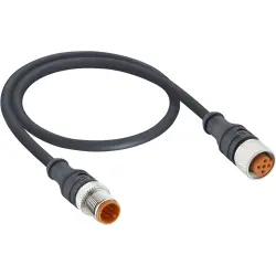Sensor actuator cable, M12-cable plug, straight to M12-cable socket, straight, 4 pole, 0.6 m, PVC, black, 4 A, 1210 1200 04 002 0,6M