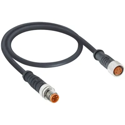 Sensor actuator cable, M8-cable plug, straight to M8-cable socket, straight, 3 pole, 2 m, PVC, black, 4 A, 0810 0800 03 001 2M - 1