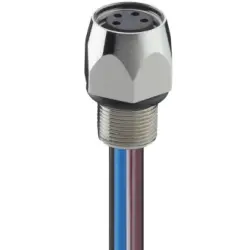 Panel socket, M8, 4 pole, straight, 0820 04 T8CW 0,5M