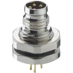 Panel plug, M8, 4 pole, solder pins, screw locking, straight, 0831 04 T10CP