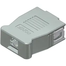 D-Sub connector housing, size: 1 (DE), straight 180°, angled 90°, cable Ø 8.5 mm, ABS, silver, 16-001750