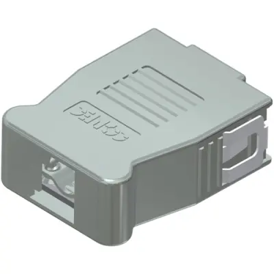 D-Sub connector housing, size: 1 (DE), straight 180°, angled 90°, cable Ø 8.5 mm, ABS, silver, 16-001750 - 1